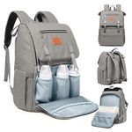 KeaBabies Baby Diaper Bag Backpack - Large Baby Bag for Boys, Girls, Waterproof Baby Backpack, Diaper Bags for Baby Girl, Baby Boy Bag Backpack, Travel Diaper Bag with Changing Pad (Classic Gray)