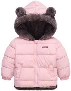 Baby Winter Fleece Coat Kids Boys Jacket Outwear Girls Padded Clothes Pink 4-5 Years