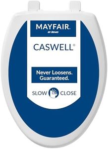 Mayfair Caswell Modern Toilet Seat, Slow Close, Easy Clean, Plastic, Elongated, White