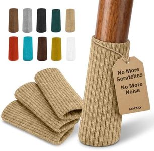 48 Pcs Khaki Premium Chair Leg Socks Protectors for Hardwood Floors - Do not Easily Fall Off - Very Easy to Put on - Fits All Leg Shapes - High Elastic Bar Stool Leg Covers - Furniture Pads