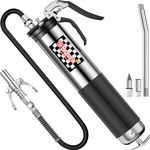 Bravex Pistol Grip Grease Gun, Heavy Duty, Professional, 6000 PSI with Quick Release Coupling, 18 Inches Flex Hose