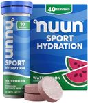 Nuun Sport Electrolyte Tablets - Dissolvable in Water, Watermelon, 5 Essential Electrolytes for Hydration, 1g Sugar Drink Mix, Vegan, Non-GMO, 4 Pack (40 Total Servings)