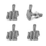 GUANLI Funny Middle Finger Universal License Plate Bolts, 4pcs Stainless Steel License Plate Screw Kit for Car Motorcycle, License Plate Bolts Kit for Car & Motorcycle