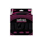 Ernie Ball 6044 Ultraflex 30' Coiled Straight/Straight Instrument Cable, Black