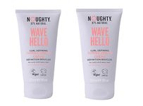 Noughty 97% Natural Wave Hello Curl Taming Cream, Sulphate Free Vegan Curl Defining Haircare, Vitamin Rich Smoothing Formula for Curly and Wavy Hair, with Sea Kelp and Mango Butter 150ml DUO