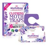 MothMag Clothes & Closet Moth Trap – Pheromone Lure for Fabrics, Carpets, Wardrobes – Mothballs Alternative, Indoor Insect Control