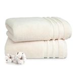 TRIDENT Nectarsoft Towels for Bath, 100% Cotton Towels, Zero Twist Yarn, 2 Large Size Bath Towel Set, Towels for Bath Large Size, Luxurious Soft, Extra Absorbent, 625 GSM, Linen