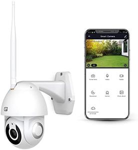 Garza Smart Cámara de vigilancia Exterior Inteligente WiFi 360 Grados, 1080P HD, IP65 Impermeable, Visión Nocturna, Detección de Movimiento, WiFi 2.4GHz