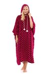 Suzy & Me Fleece Oversized Lounger Poncho/Blanket. One Size (Ruby Star)