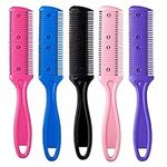 5Pcs Professional Trimmer Razor Dual Side Cutting Scissors Hair Thinning Comb Slim Haircuts Cutting Tool Blade Barber Cut Hair Brush Tools Double Edge Razor 5Color