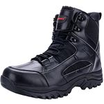 Ansbowey Military Army Combat Boots Mens Womens Tactical Boots Hiking Trekking Shoes with YKK Side Zip Black 8 UK