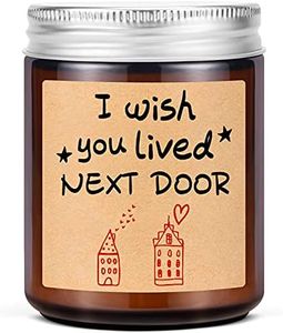 Lavender Scented Candles - I Wish You Lived Next Door - Best Friend, Friendship Gifts for Women, Mothers Day, Birthday Gifts for Friends Mom Wife - Going Away Gifts for Friends Moving, 9oz