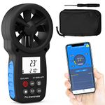 SURLABA Bluetooth Outdoor Anemometer, Digital Wind Speed Meter Range 0.3-30m/s & APP Supported, Wind Gauge with MAX/MIN/AVG Modes & Temperature Test, Air Velocity Tester for Drones, Sailing, Shooting