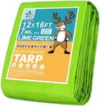 7 Mil Lime Green 12x16 Feet Tarp -Multifuctional Poly Tarp - Cover,Waterproof, UV Resistant, Weather Resistant