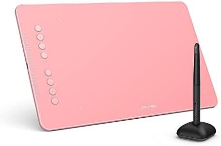 XP-PEN Deco 01 V2 Graphics Tablet 10x6.25 Inch Drawing Pen Tablet 8192 Levels Pressure Battery-Free Pen with Tilt Function Android Supported and 8 Shortcut Keys (Pink)