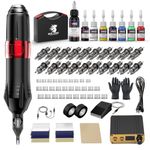 Solong Tattoo Kit Rotary Machine Pen 20pcs Needle Cartridges 8 Inks Digital Power Supply Professional EK129-1