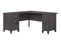 Bush WC81530K Somerset 60-Inch W L-Shaped Desk with Storage, Storm Gray