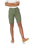 Amazon Essentials Women's 10 Inch Inseam Bermuda Chino Short, Olive, 14