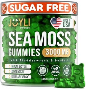 Organic Sea Moss Gummies for Adults & Kids - USA Made Irish Sea Moss Supplement - Raw Seamoss, Bladderwrack & Burdock for Immunity, Thyroid & Joints Support - 60 Non-GMO Seamoss Gummies Vegan