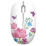 TENMOS M101 Wireless Mouse Cute Silent Computer Mice with USB Receiver, 2.4G Optical Wireless Travel Mouse 1600 DPI Compatible with Laptop, Notebook, PC, Computer (Butterfly)