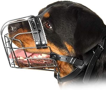 PetriStor Metal Muzzles for Dog Rottweiler № 3 Wire Basket Adjustable Leather Straps Leather Adjustable The Circumference is 10.6-15 in Length 2.7 3.7