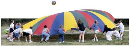 Sportime GripStarChutes Parachute 4-Layer Construction and 30 Handles- 30 foot Diameter