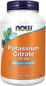 NOW Foods, Potassium Citrate 99 mg, Supports Electrolyte Balance and Normal pH*, Essential Mineral, 360 Veg Capsules