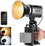 NEEWER MS60B Bi Color COB Portable Video Light with 2.4G/APP Control, 65W Metal Mini Handheld Continuous Output Lighting Bowens Mount 2700K-6500K, 40000lux/1m, CRI 97+/TLCI 98+, 12 Effects,PWM Dimming