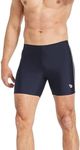 BALEAF Men's Athletic Quick Dry Compression Square Leg Jammers Swim Brief Swimsuit Navy White Size M