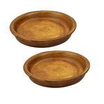 Lasaki Round Ceramic Trays (Plates Saucers) for Pots, planters, Flower, Succulent(Set of 2,Antique,5 inch) R5(Plants not Included)