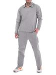 Uni Clau Men's Tracksuits Long Sleeve Polo Sweatshirt and Sweatpants Set 2 Piece Outfits Winter Casual Sweatsuits, Grey, Medium