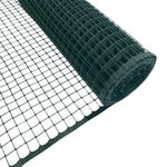 Plastic Mesh Fencing | 1m x 10m | 20mm Holes | Green | Plastic Garden Fencing Mesh, Netting For Garden Fences, Plant Support, Tree Guards, Reusable Plastic Mesh For Climbing Plants, Vegetables, Pets