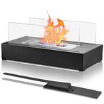 AevQuas Tabletop Fireplace Rectangular Portable Bio Ethanol Table Top Fire Pit Bioethanol Fire Home Kitchen Living Room Garden Balcony Ethanol Burner for Christmas, Halloween, Valentine's Day, Bir