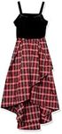 Speechless Girls' Sleeveless High Low Elegant Party Dress, Black/Red Plaid, 8