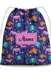 Baby of Mine Kids Drawstring Backpack For Swimming Gym Yoga Tuition Waterproof Bags For 3-10 Year Girls Boys Wiener Dog Printed Bags - Multicolor