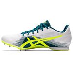 ASICS Unisex's Hyper MD 7 Track & Field Shoes, White/Safety Yellow, 7.5