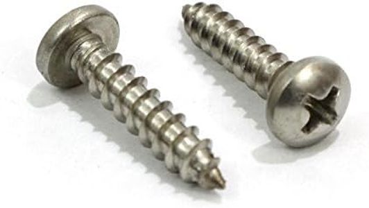 #8 x 3/4" Stainless Phillips Pan Head Wood Screws (100 Pack), 18-8 (304) Stainless Steel by Bolt Dropper