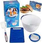 Masterchef Junior Kid's Burger Cooking Set - 9 Pc Kit Includes Real Cookware for Children - Bowl, Cutting Board, Recipes, and Hamburger Press, Holiday Xmas Gift