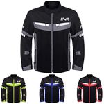 HWK Mesh Motorcycle Jacket Riding Air Motorbike Jacket Biker CE Armored Breathable (XXX-Large, Black)