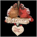 Kurt Adler 4.5" Resin Cardinals ON Birch Branch Orn: "love Forever And Always." by Kurt Adler