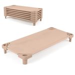 KOTEK Stackable Sleeping Daycare Cots for Kids, Portable Toddler Nap Cots, 52" L x 23" W, Ready-to-Assemble, Space-Saving Children Naptime Cot for Classroom Preschool(Set of 6) (Sand)