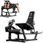 Mikolo Leg Extension and Curl Machine, Adjustable Leg Curl Machine, Seated Leg Extension and Lying Curl Machine for Home Gym, Leg Workout Equipment with Cable System, Black