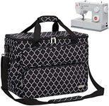 NICOGENA Sewing Machine Carrying Case, Universal Travel Tote Bag with Shoulder Strap for Singer, Brother, Janome and Accessories, Lantern Black