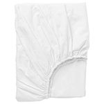 Ikea Aerglo Fitted Cotton Bed Sheet (DVALA White, 180x200 cm , 71x79 inch)