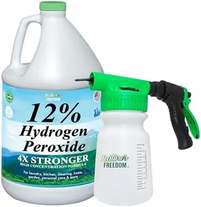 Nature's Freedom 12% Hydrogen Peroxide with Hose End Sprayer, Food Grade H2O2 and Purified Water Only, 1 Gallon Solution