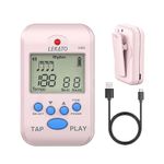 LEKATO Digital Metronome, Mini Electronic Metronome with Rechargeable Battery, Portable, Multifunctional, Clip on, Beat Tempo,Suitable for Guitar, Piano, Violin, Drum (Pink)