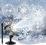 FANTICDE Christmas Projector Lights Outdoor, LED Snowflake Projector Lights, Christmas Decorations Indoor Outdoor, HD Waterproof Projection Lights for Xmas Decorations Christmas