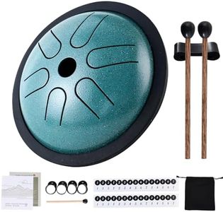 Yahpetes Worry-free 5.5 Inch Steel Tongue Drum - 6 Notes Musical Instrument With Handpan, 1 Pair Mallets, Storage Bag, and Note Sticks (Green)