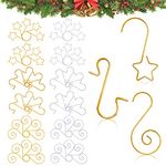 AnyDesign 120Pcs Christmas Ornament Hooks Sliver Gold Assorted Shapes of Christmas Tree Decorative Hooks Metal Christmas Bauble Hooks for Christmas Party Hanging Socks Gift Bag Xmas Decor, 3 Styles