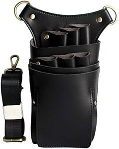 Scissor Holster Pouch,Boshiho PU Leather Salon Barber Hairdressing Scissors Holster Detachable Hair Stylist Tools Bag Comb Shear Holster with Waist Shoulder Belt
